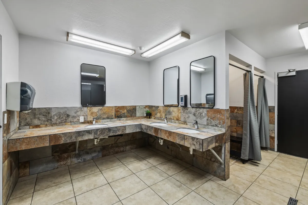 Recently remodeled restroom facilities at Hagerman RV Village